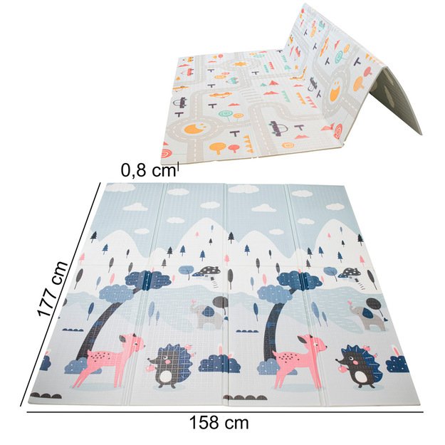 Mokomasis kilimėlis vaikams gatvė / miškas 177x158x0.8cm