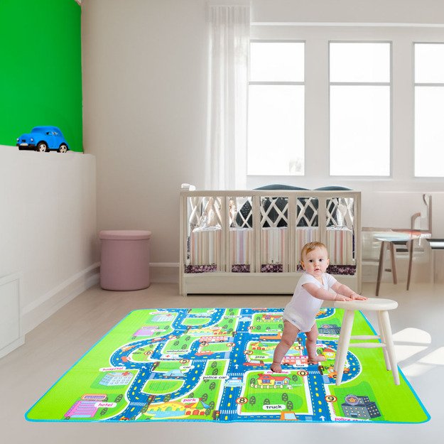 Mokomasis putplasčio kilimėlis vaikams gatvė 160x130cm