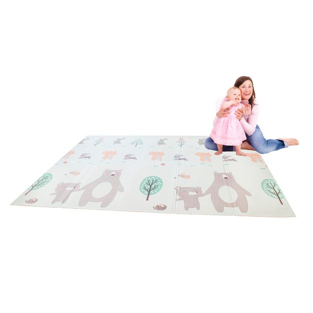 Mokomasis sulankstomas putplasčio kilimėlis dvipusis ežys / lokys 150x195cm