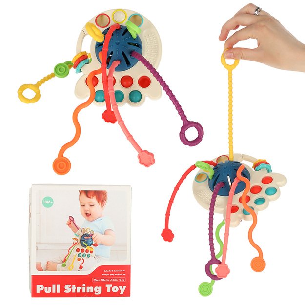 Montessori sensorinis žaislas kramtukas mėlynas