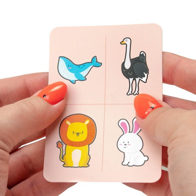 MUDUKO Mokomasis kortų žaidimas Touch it! Paliesk ir atspėk. Gyvūnai 5+