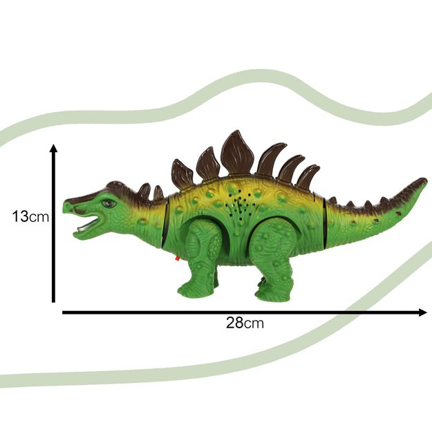 Nuotoliniu būdu valdomas dinozauras RC Stegozauras eina šviečia riaumoja