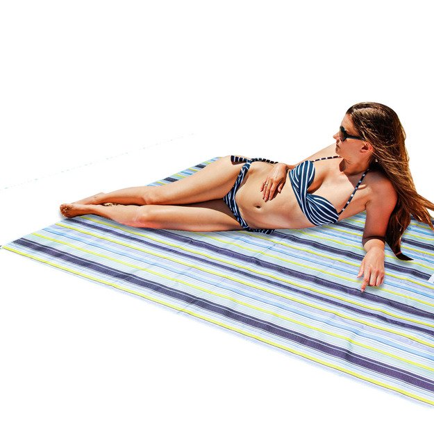 Paplūdimio kilimėlis paplūdimio iškylos antklodė 200x200cm mėlyna