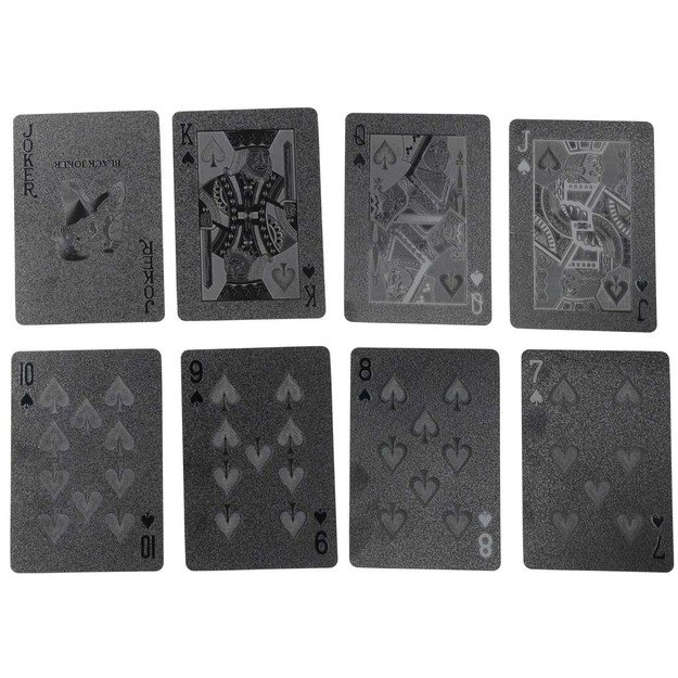 Plastikinės žaidimo kortos juodos spalvos