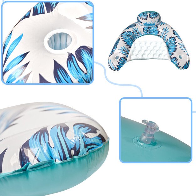 Plaukimo kėdė šezlongas hamakas vandens mėlyna