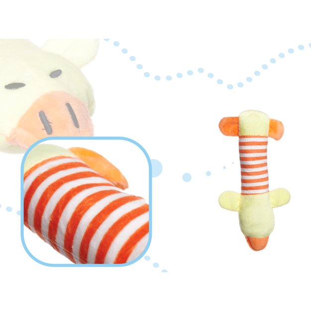 Šunų kramtomasis žaislas pliušinis girgždantis ančiukas