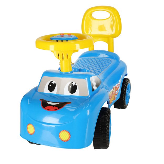 Šypsena automobilis stumti važiuoti su rageliu mėlyna