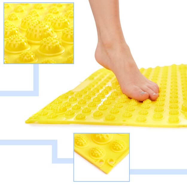 Sensorinio masažo korekcijos kilimėlis geltonas