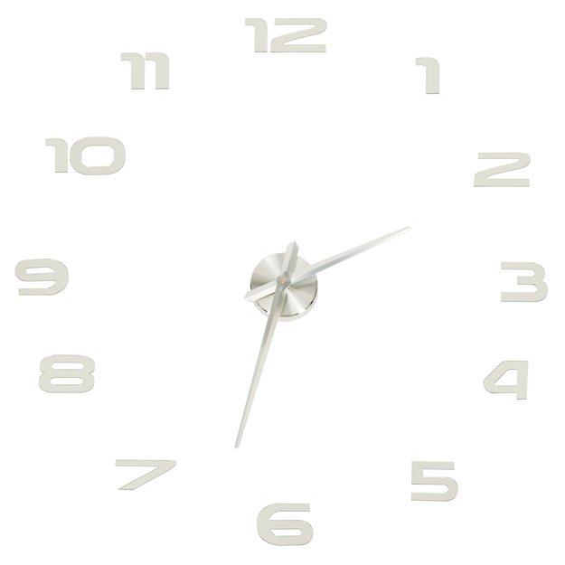 Sieninis laikrodis didelis 80-120cm sidabrinis 12 skaitmenų