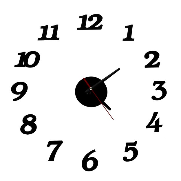 Sieninis laikrodis juodas 12 valandų