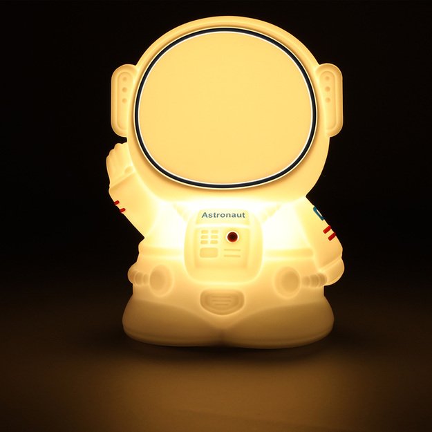 Silikoninė naktinė lemputė baltas astronautas