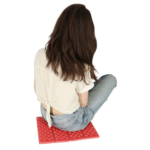 Sulankstomas putplasčio kilimėlis turistams sėdėti raudonas