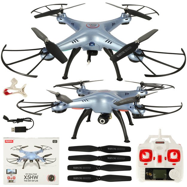 Syma X5HW 2.4GHz RC dronas Wi-Fi kamera mėlyna