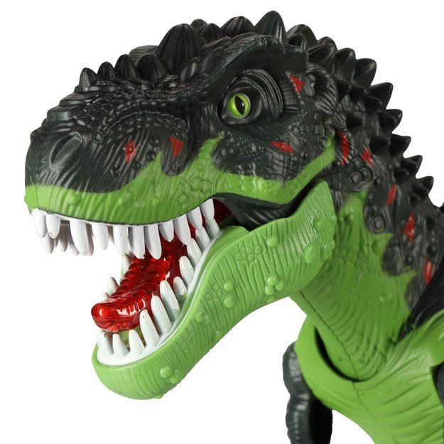 T-REX elektroniniai dinozauro pasivaikščiojimai riaumoja žaliai