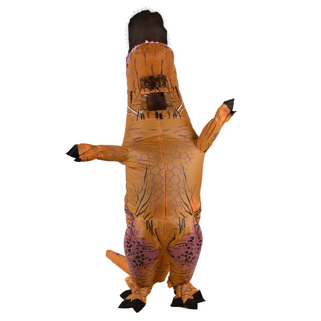 T-REX Milžiniškas rudas pripučiamas dinozauro kostiumas 1,5-1,9 m