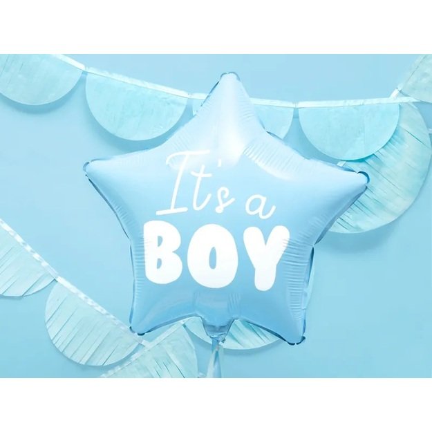  Tai berniukas  folijos balionas kūdikių dušo žvaigždė mėlyna 48cm