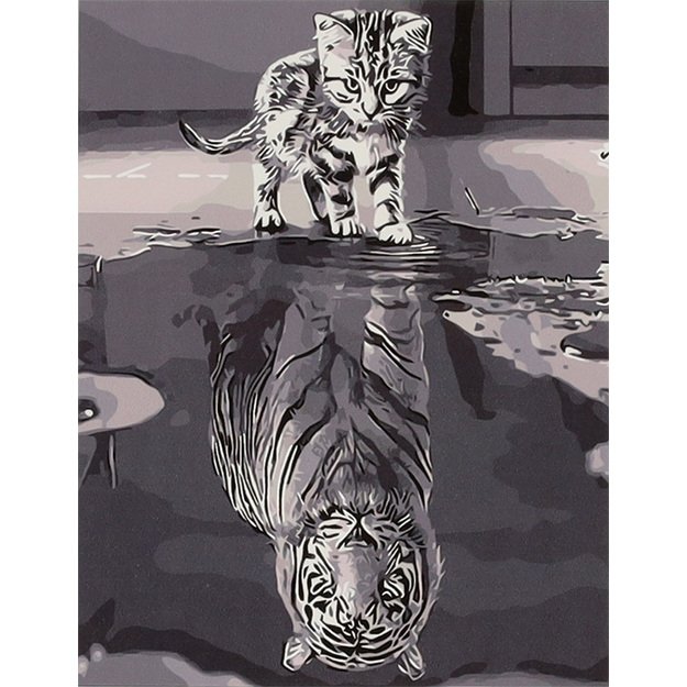 Tapyba pagal numerius 40x50cm katė ir tigras