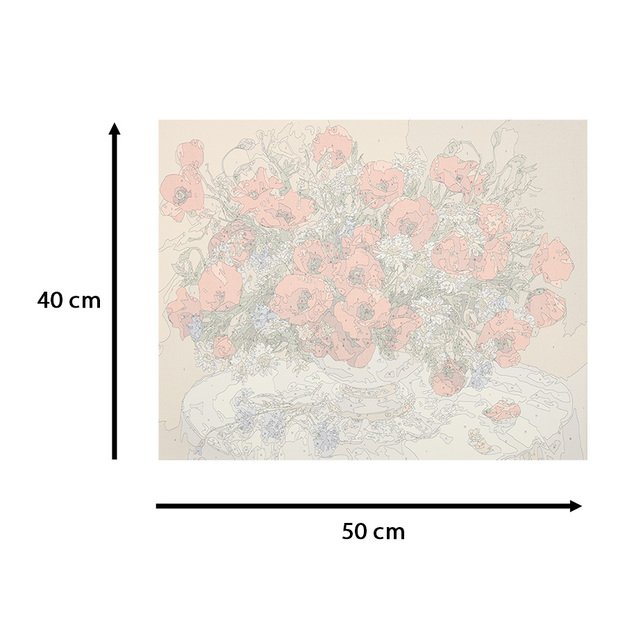 Tapyba pagal skaičius 50x40cm gėlės