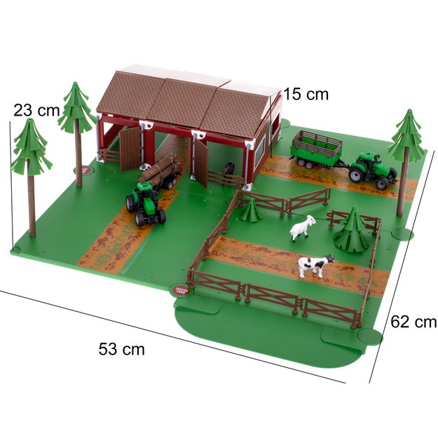 Ūkio žaidimų aikštelė gyvūnai traktorius JASPERLAND