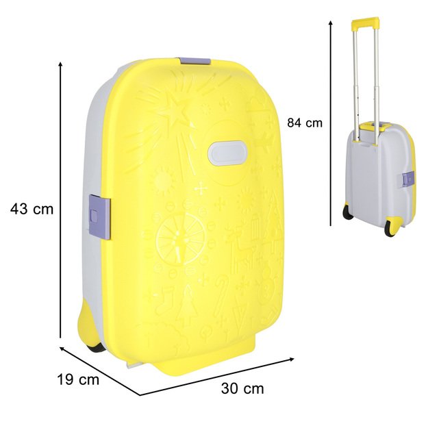 Vaikiškas kelioninis lagaminas ant ratukų rankinis bagažas geltonas