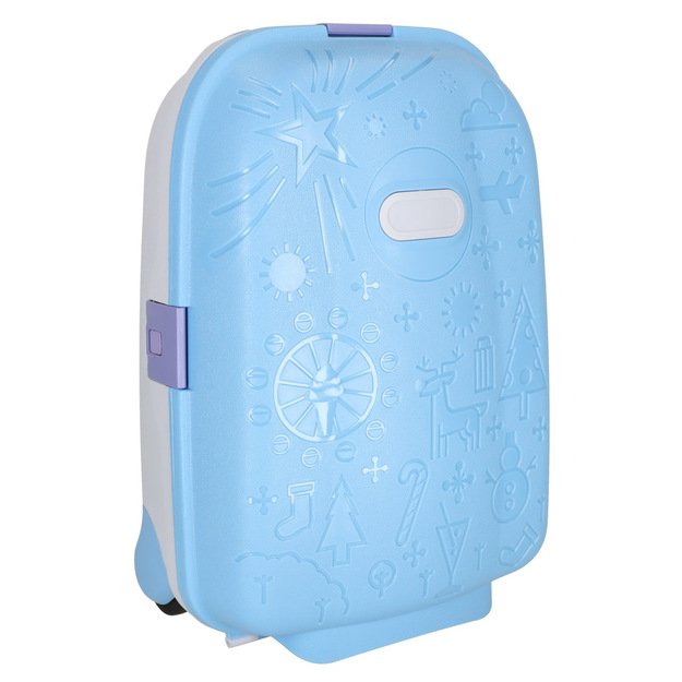 Vaikiškas kelioninis lagaminas ant ratukų, rankinis bagažas, mėlynos spalvos