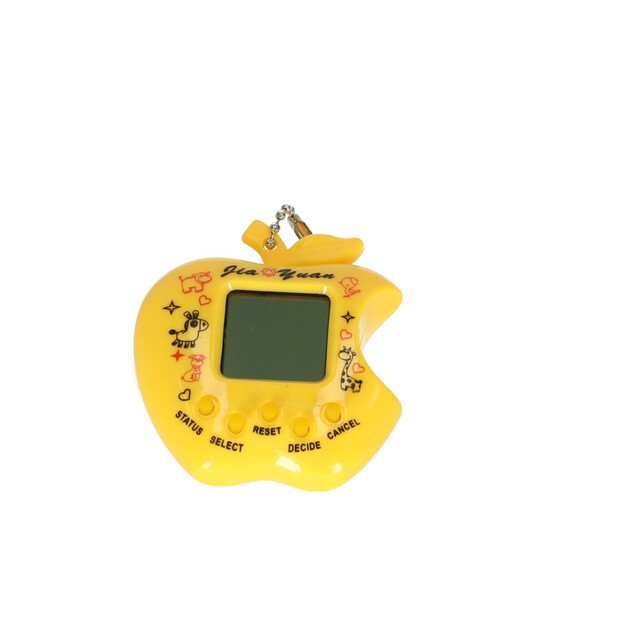 Žaislinis Tamagotchi elektroninis žaidimas obuolys geltonas