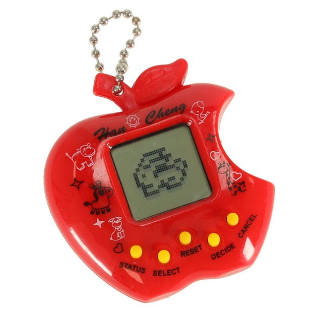 Žaislinis Tamagotchi elektroninis žaidimas obuolys raudonas
